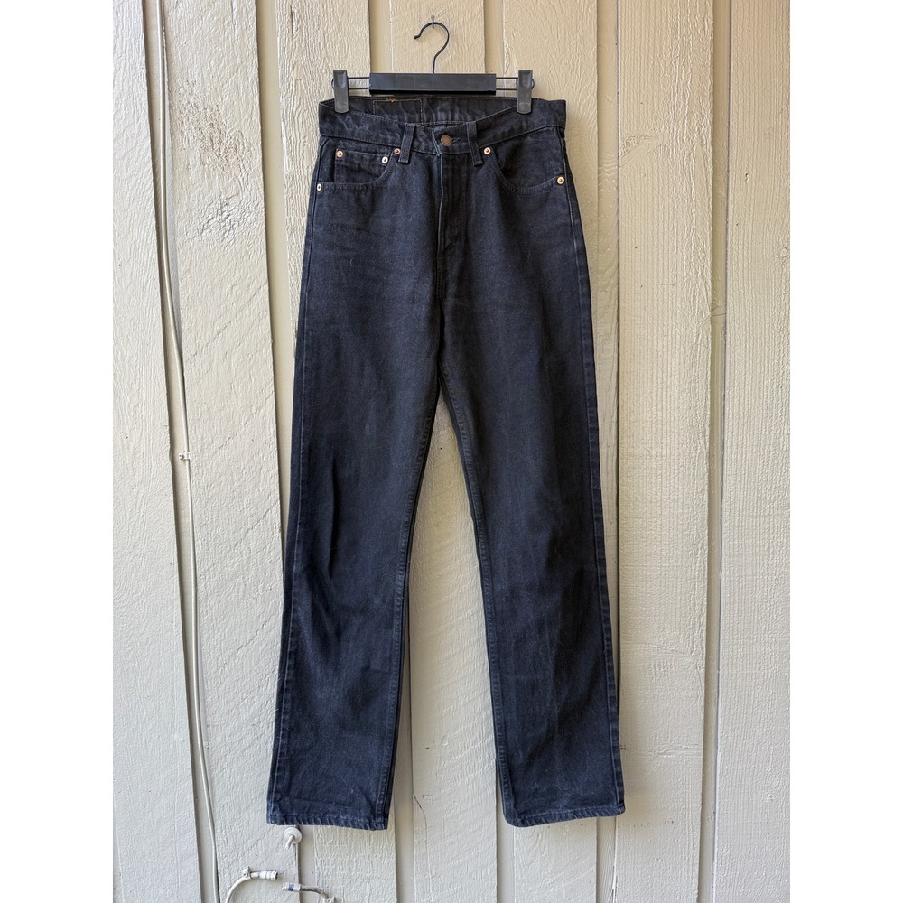 Vintage Levi's 505 Straight Leg Jeans Regular Fit 29x32 Black Denim Paper Tag